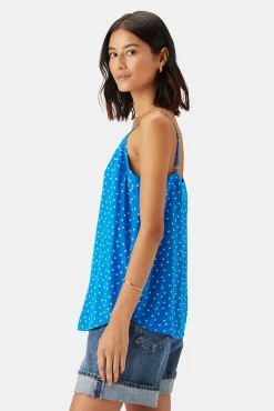 Tops|Clearance^Amour Vert Barlow Washable Silk Tank RivieraDotTurquoise