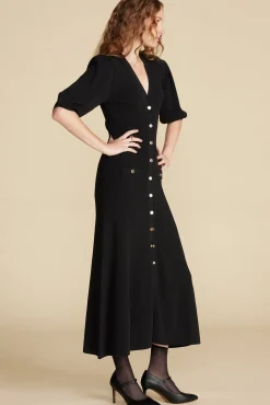 Dresses^Amour Vert Benoite Knit Shirt Dress Black