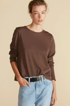 Tops|Tees^Amour Vert Berkeley Long Sleeve Tee EspressoBrown
