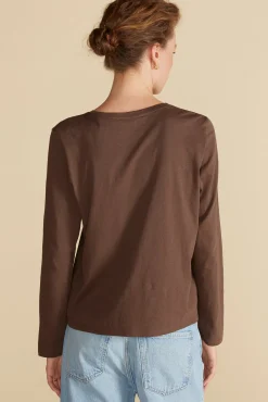 Tops|Tees^Amour Vert Berkeley Long Sleeve Tee EspressoBrown