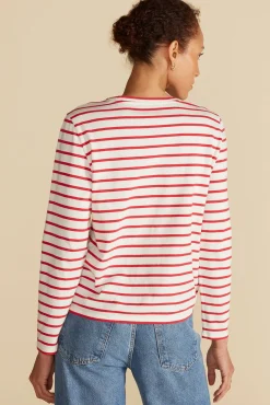 Tops|Tees^Amour Vert Berkeley Long Sleeve Tee IvoryandRedStripe