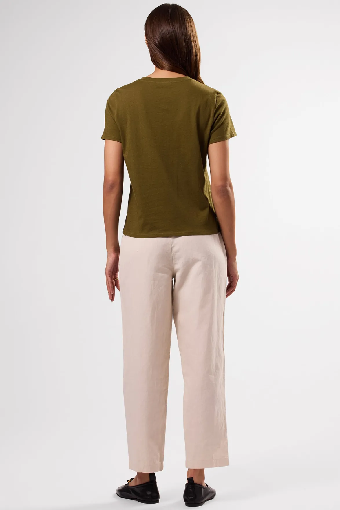 Tops|Tees^Amour Vert Berkeley Organic Cotton Tee OliveGreen