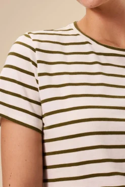 Tops|Tees^Amour Vert Berkeley Organic Cotton Tee IvoryOliveStripe