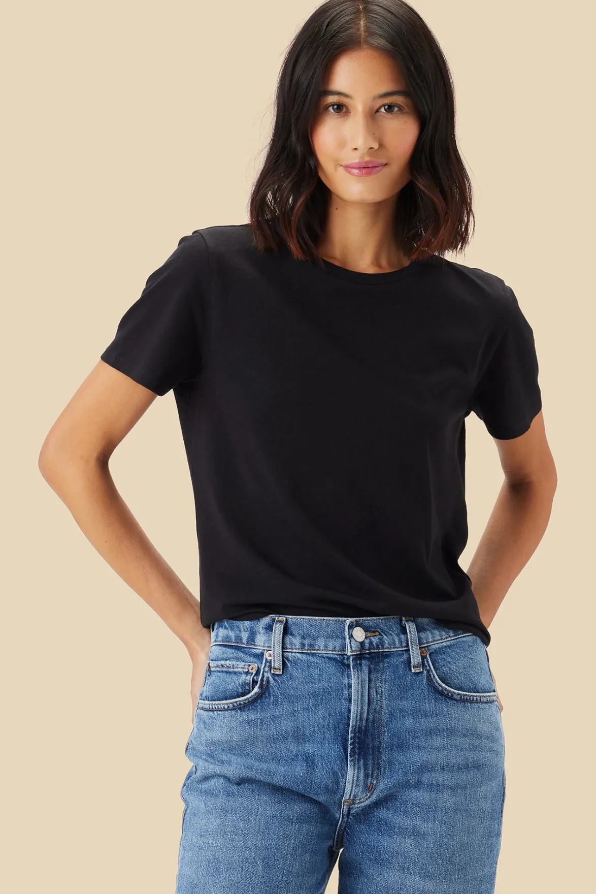 Tops|Tees^Amour Vert Berkeley Organic Cotton Tee Black