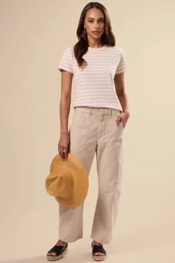Tops|Tees^Amour Vert Berkeley Organic Cotton Tee IvoryBiscottiStripe