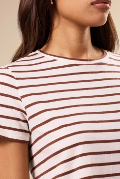 Tops|Tees^Amour Vert Berkeley Organic Cotton Tee IvoryEspressoStripe