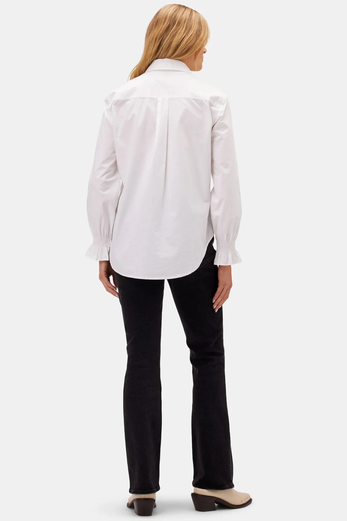 Tops|Clearance^Amour Vert Bixby Organic Cotton Poplin Blouse White