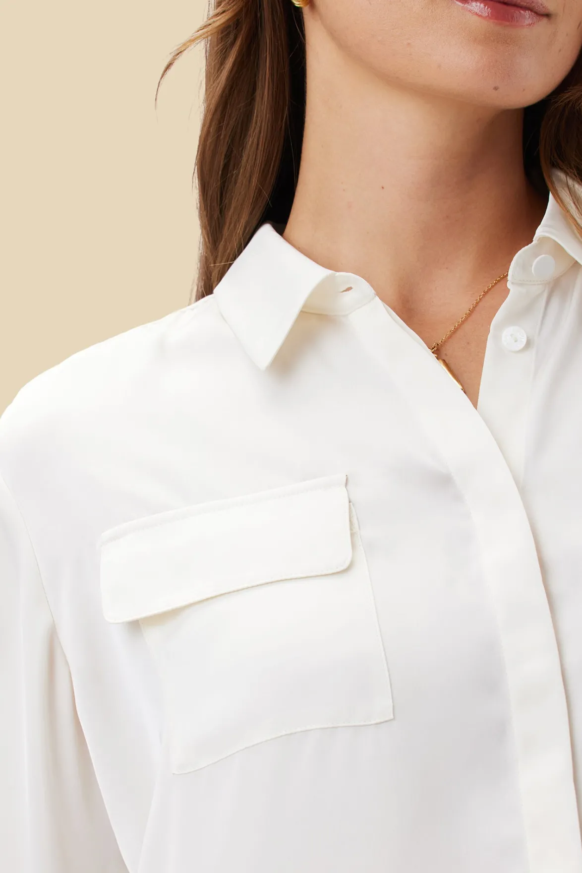 Blouses & Shirts|Tops^Amour Vert Bixby Pocket Blouse Ivory