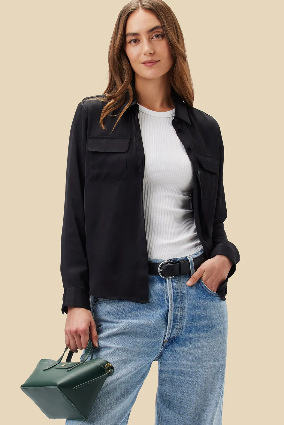 Blouses & Shirts|Tops^Amour Vert Bixby Pocket Blouse Black