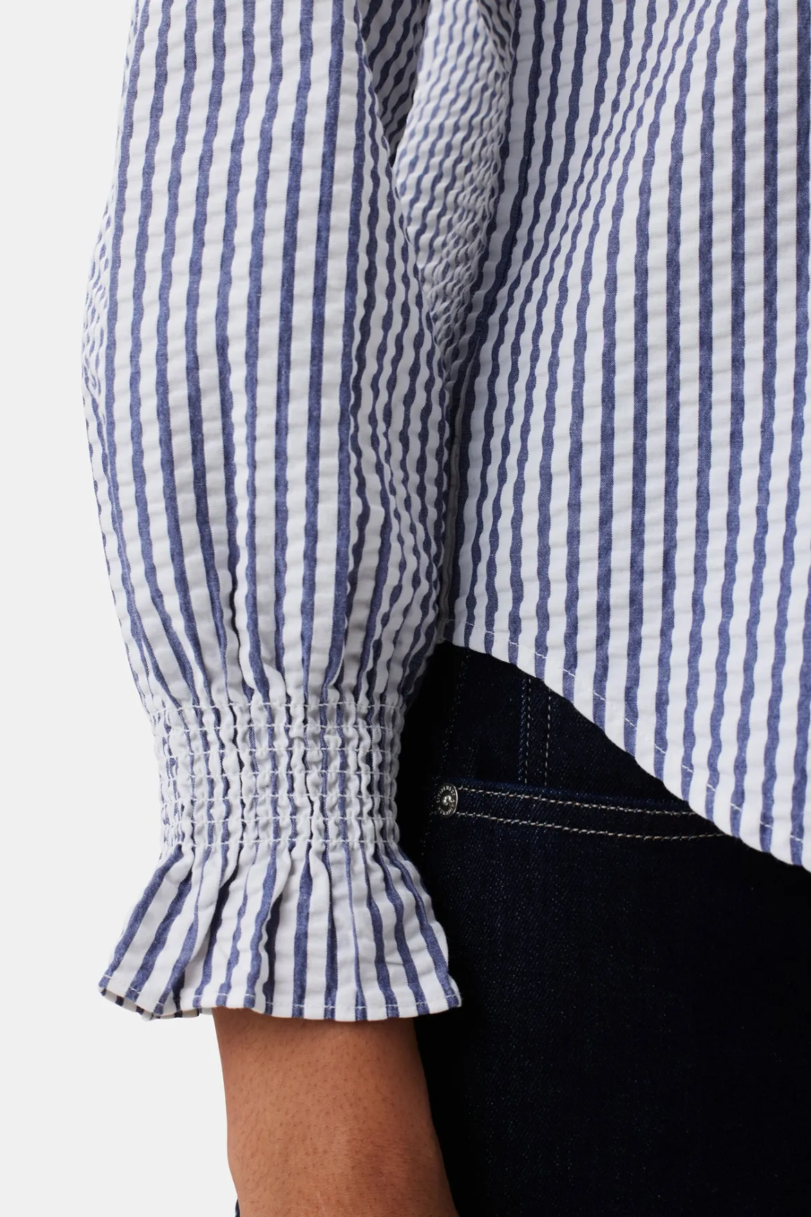 Tops|Clearance^Amour Vert Bixby Seersucker Blouse BrittanyStripeBlue