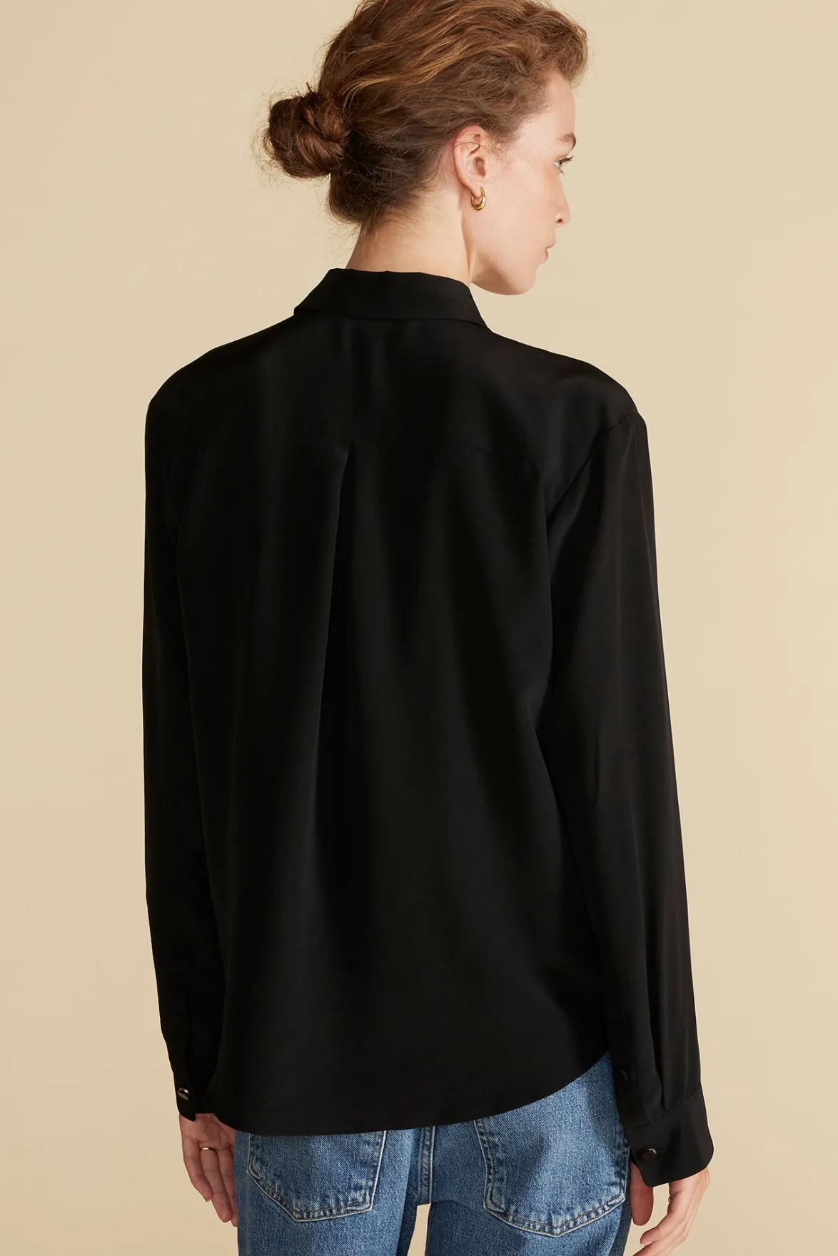 Blouses & Shirts|Tops^Amour Vert Bixby Washable Silk Blouse Black