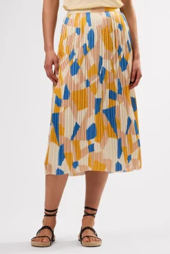 Skirts|Clearance^Amour Vert Blaze Pleated Recycled Sateen Skirt SoniaIndigoBlueMulti