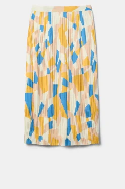 Skirts|Clearance^Amour Vert Blaze Pleated Recycled Sateen Skirt SoniaIndigoBlueMulti