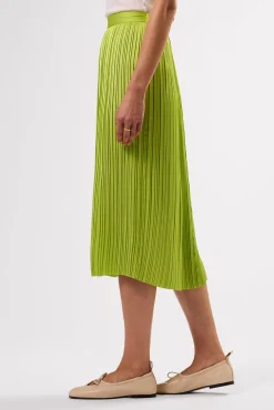 Skirts|Clearance^Amour Vert Blaze Pleated Recycled Sateen Skirt LimeGreen