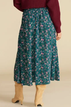 Skirts^Amour Vert Blaze Washable Silk Skirt ChloeGreenFloralPrint
