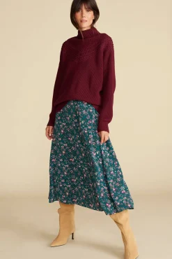 Skirts^Amour Vert Blaze Washable Silk Skirt ChloeGreenFloralPrint