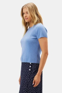 Tops|Clearance^Amour Vert Bryce Cashmere Tee HorizonBlue