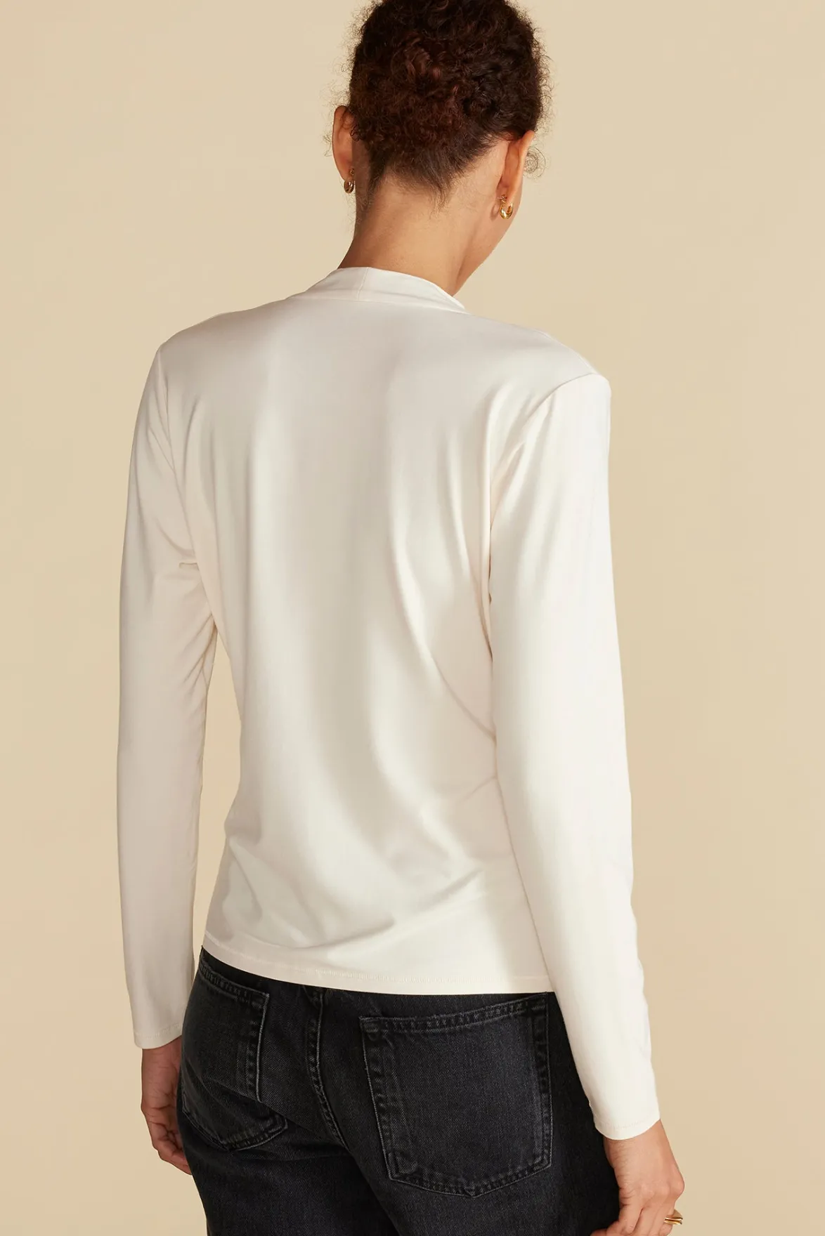 Blouses & Shirts|Tops^Amour Vert Calais Bamboo Knit Blouse Ivory