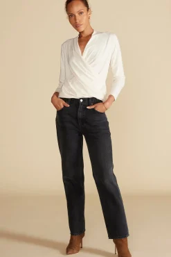 Blouses & Shirts|Tops^Amour Vert Calais Bamboo Knit Blouse Ivory
