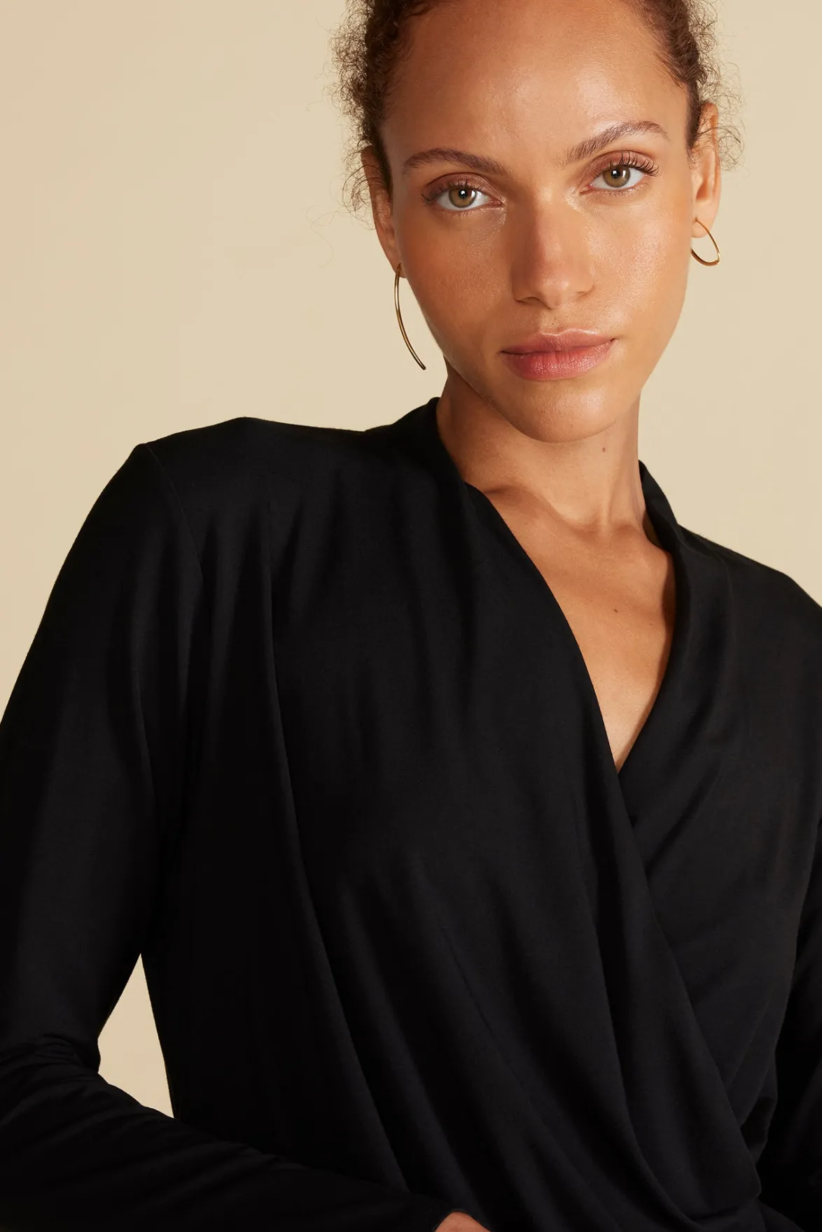 Blouses & Shirts|Tops^Amour Vert Calais Bamboo Knit Blouse Black