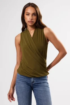 Tops|Clearance^Amour Vert Calais Stretch Knit Tank OliveGreen