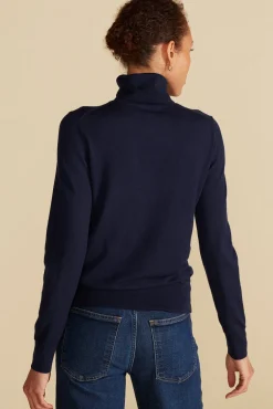 Sweaters & Cardigans|Clearance^Amour Vert Carrie Turtleneck Cashmere Sweater NavyBlue