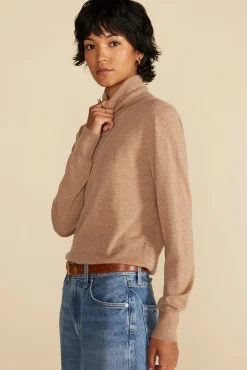 Sweaters & Cardigans|Clearance^Amour Vert Carrie Turtleneck Cashmere Sweater CafeAuLaitBeige