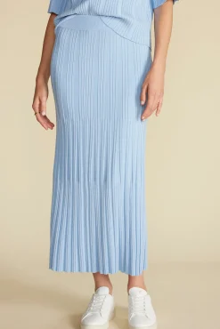 Skirts|Clearance^Amour Vert Cerise Knit Midi Skirt SkyBlue