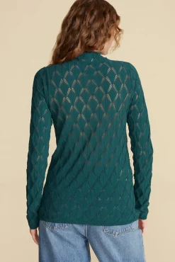 Tops^Amour Vert Chaney Diamond Pointelle Top ForestGreen