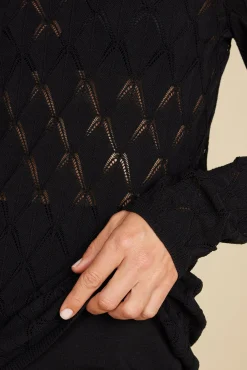Tops^Amour Vert Chaney Diamond Pointelle Top Black