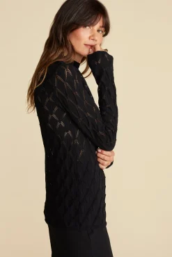 Tops^Amour Vert Chaney Diamond Pointelle Top Black