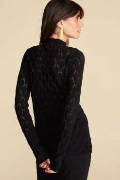 Tops^Amour Vert Chaney Diamond Pointelle Top Black