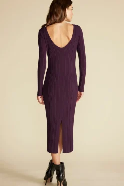 Dresses|Clearance^Amour Vert Chantae Boatneck Rib Dress PurpleFig