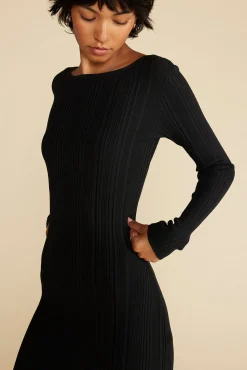 Dresses|Clearance^Amour Vert Chantae Ribbed Boatneck Dress Black
