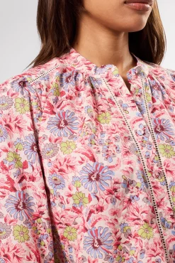 Tops|Clearance^Amour Vert Charlotte Organic Cotton Blouse MarseilleRed