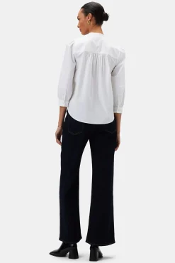 Tops|Clearance^Amour Vert Charlotte Organic Cotton Poplin Blouse White