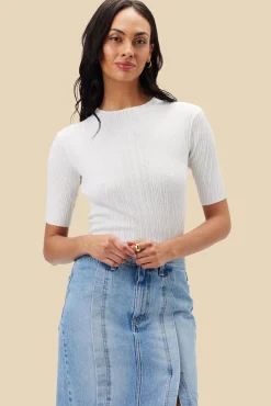 Tops|Clearance^Amour Vert Claire Mock Neck Sweater Ivory