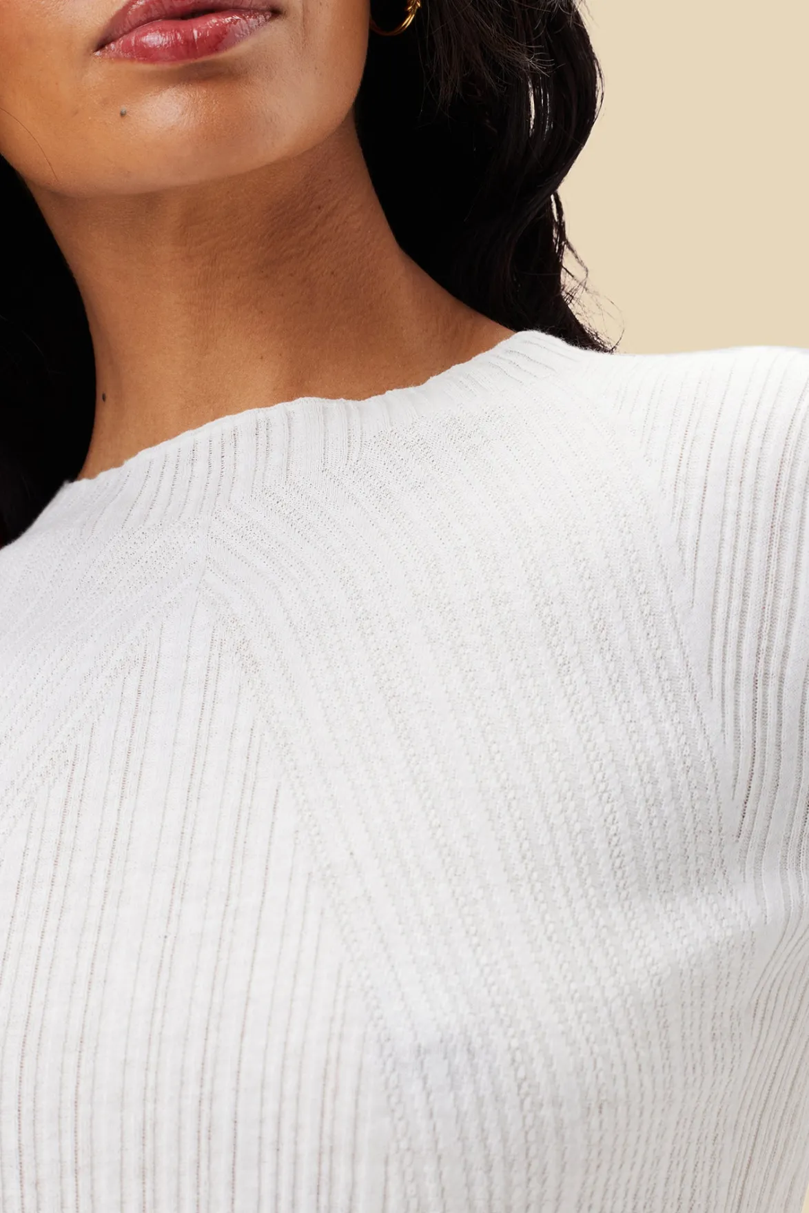 Tops|Clearance^Amour Vert Claire Mock Neck Sweater Ivory