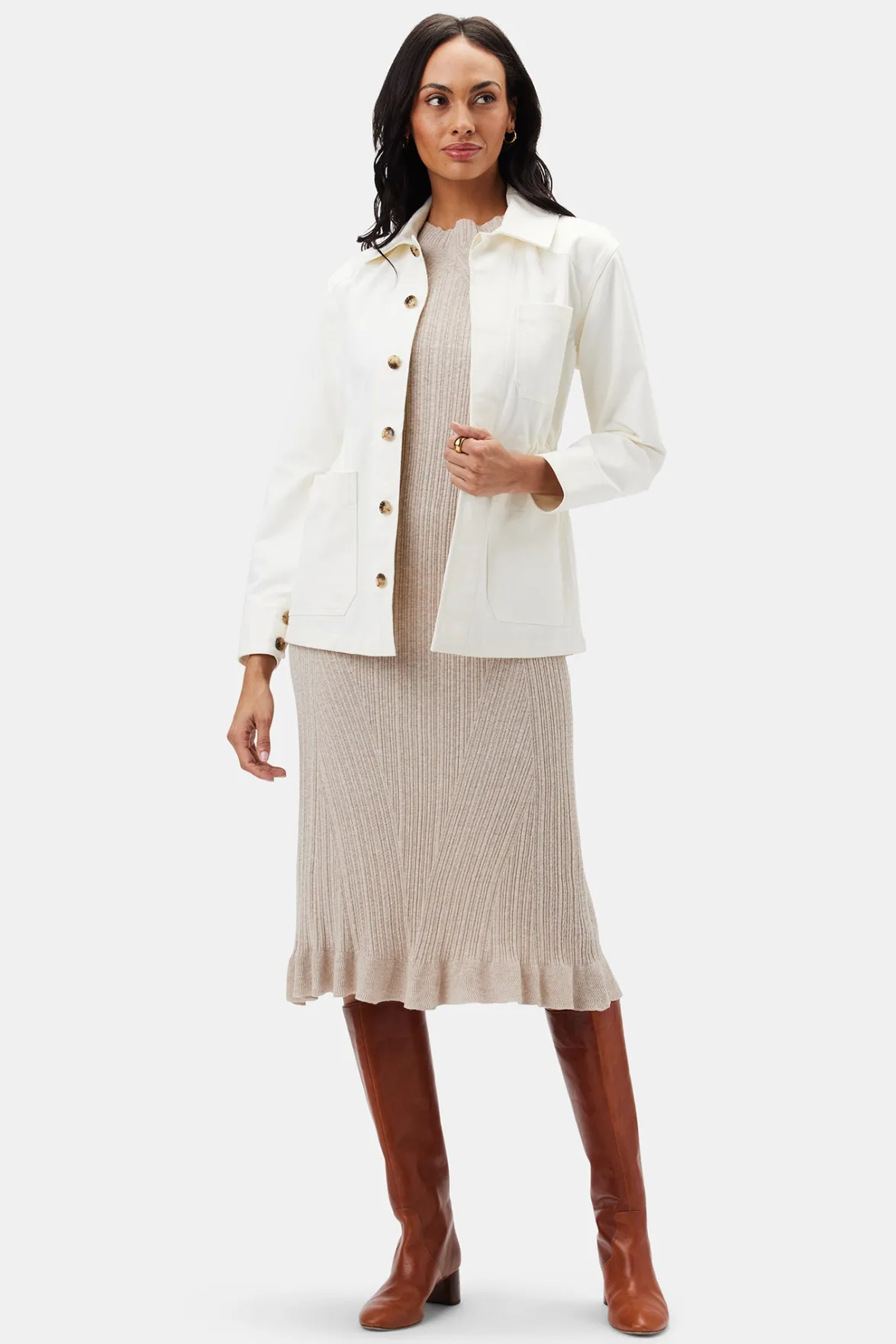 Dresses|Clearance^Amour Vert Claire Sweater Dress Oatmeal