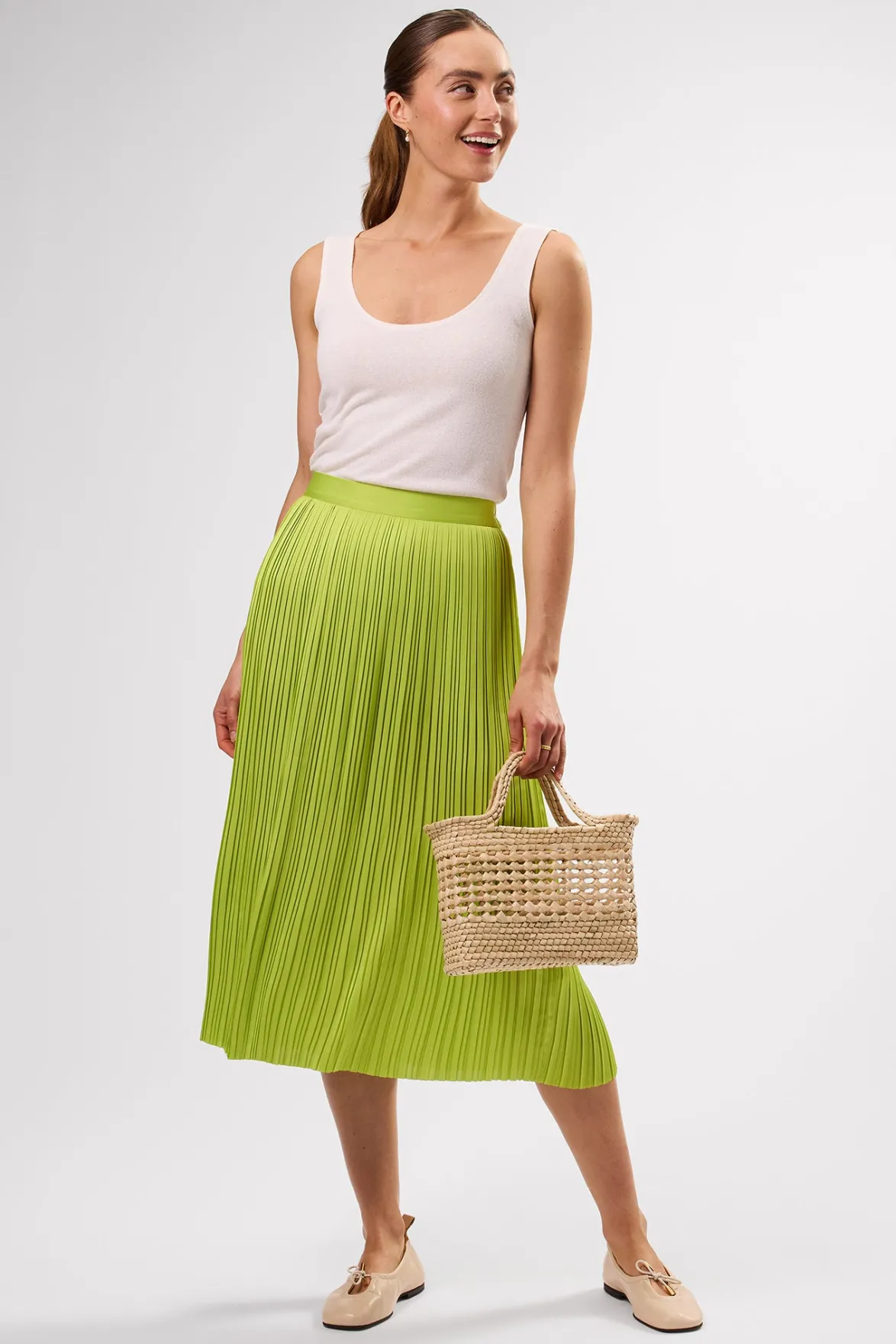 Tops|Clearance^Amour Vert Clarisse Silk Knit Tank Ivory