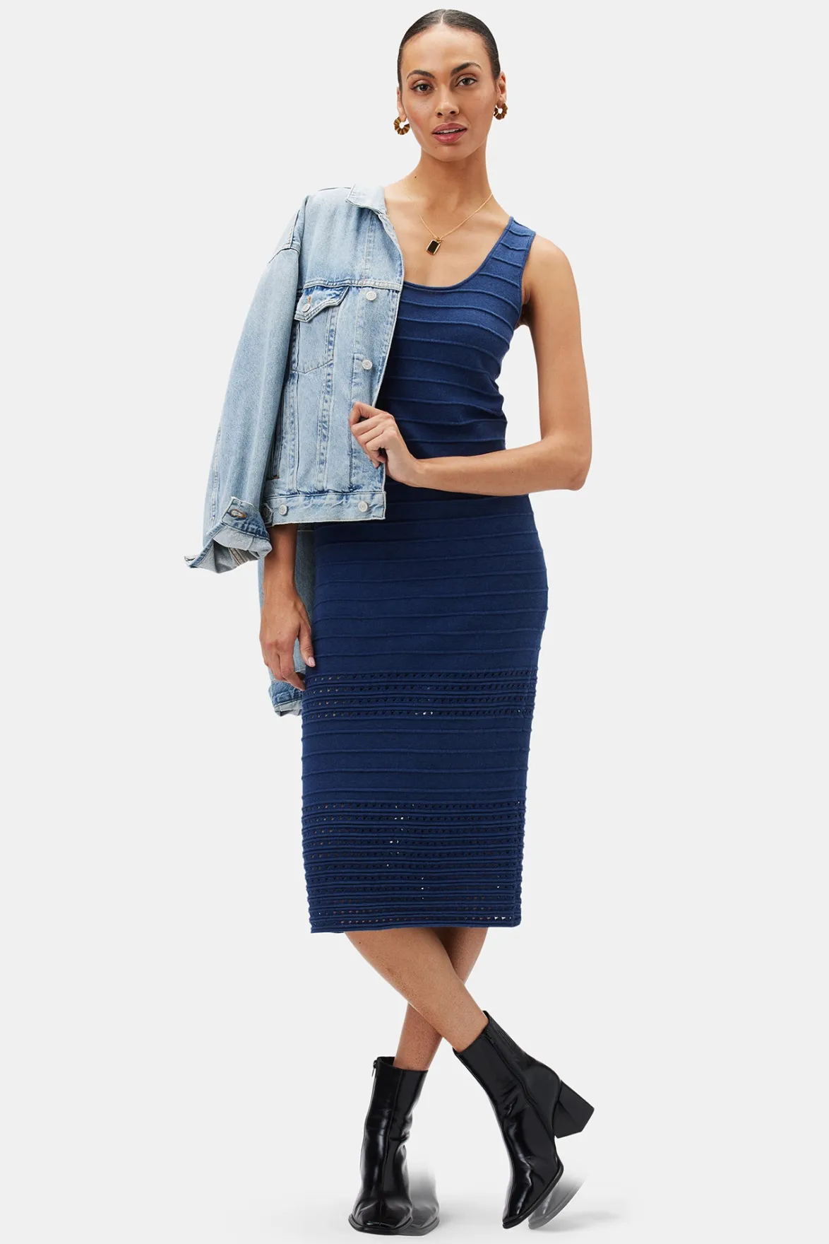 Dresses|Clearance^Amour Vert Cora Flaxen Eco Dress NavyBlue