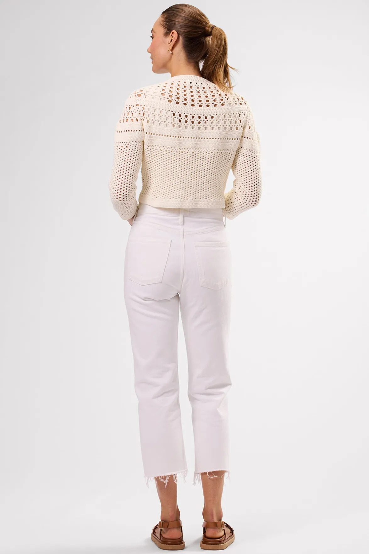 Sweaters & Cardigans|Clearance^Amour Vert Crochet Cardigan Ivory