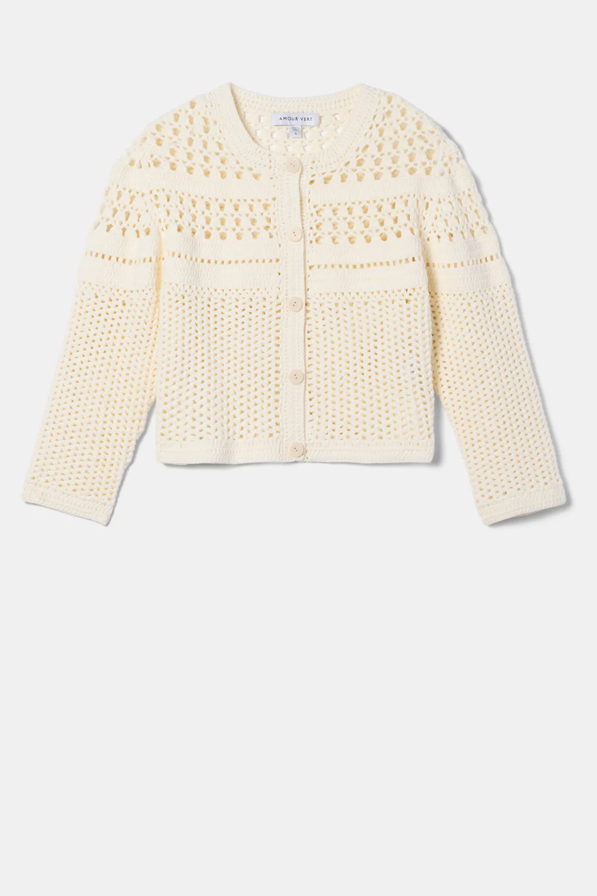 Sweaters & Cardigans|Clearance^Amour Vert Crochet Cardigan Ivory