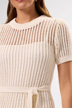 Dresses|Clearance^Amour Vert Crochet T Shirt Dress Ivory