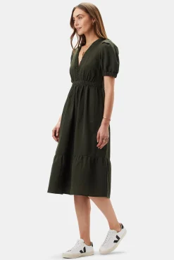 Dresses|Clearance^Amour Vert Danielle Cotton Linen Dress OliveGreen