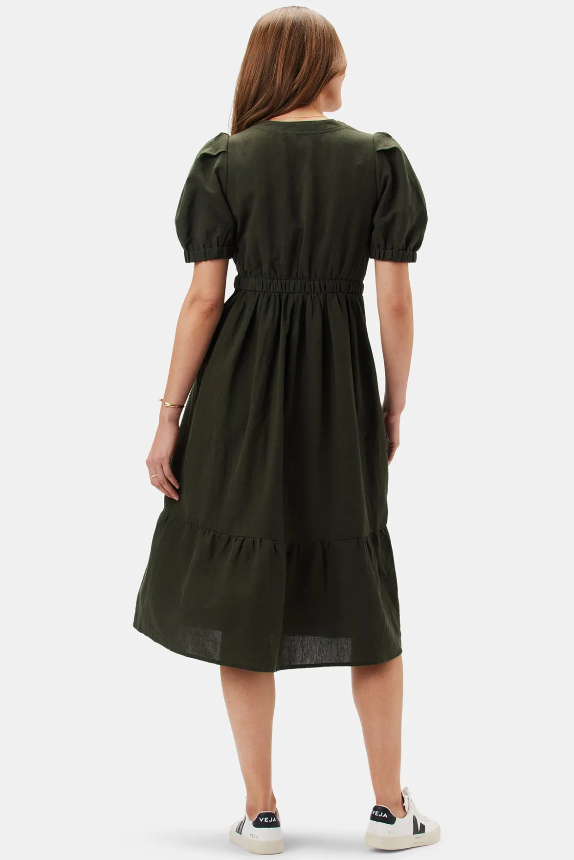 Dresses|Clearance^Amour Vert Danielle Cotton Linen Dress OliveGreen