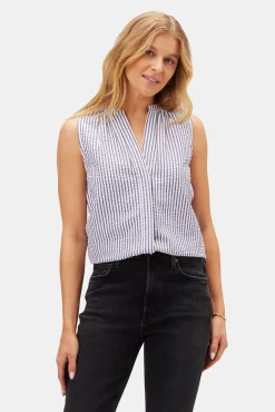 Tops|Clearance^Amour Vert Dawn Seersucker Blouse BrittanyStripeBlue