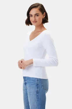 Tops|Tees^Amour Vert Deacon Baby Rib Tee White