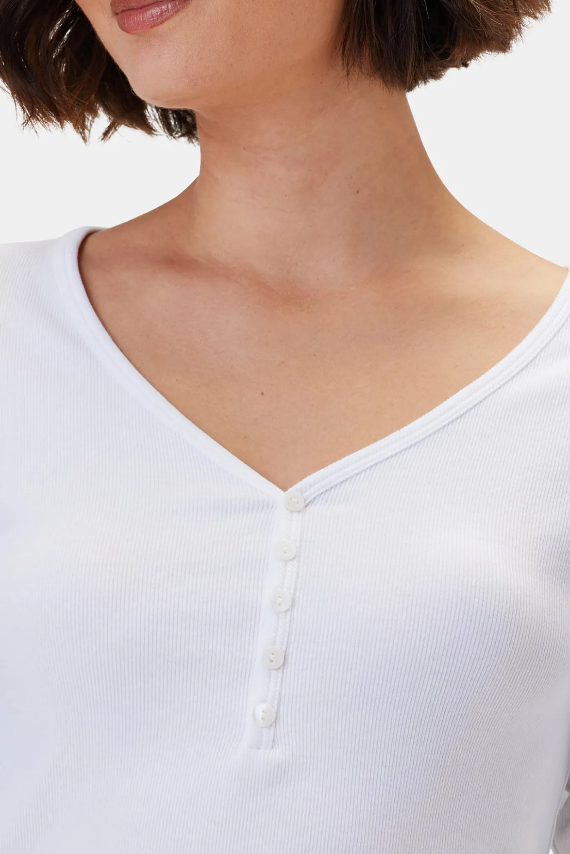 Tops|Tees^Amour Vert Deacon Baby Rib Tee White