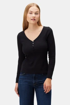 Tops|Tees^Amour Vert Deacon Baby Rib Tee Black